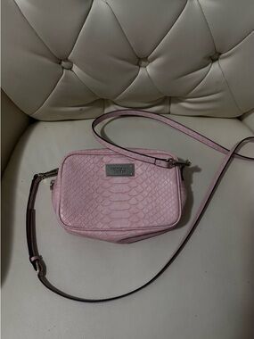 Victoria's Secret Light Pink Faux-Snakeskin Crossbody Bag
